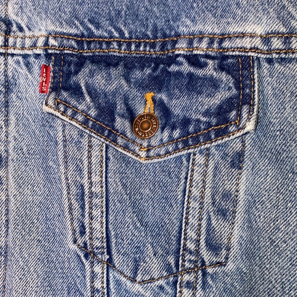 Vintage Levi's Trucker Flannel Lined Denim Blue Jean Jacket-100% Cotton USA Sz L - Picture 2 of 16